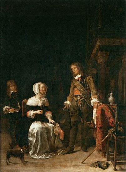 Gabriel Metsu Soldier Paying a Visit to a Young Lady Spain oil painting art